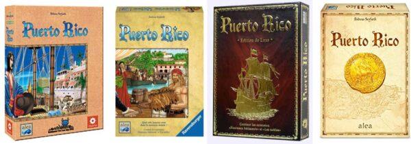 Les différentes édition en français du jeu Puerto Rico