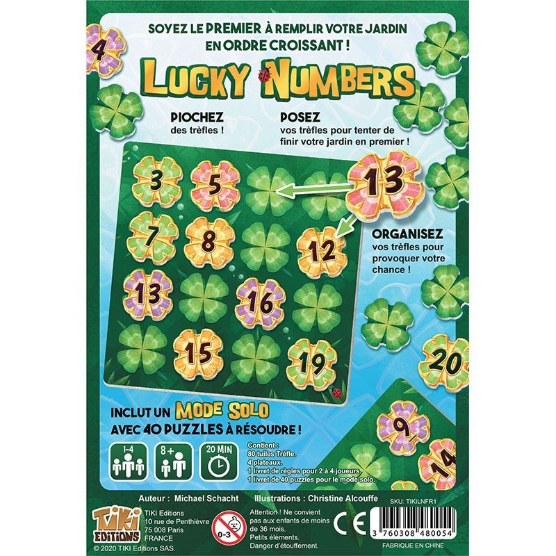 Verso de la boite Lucky Numbers