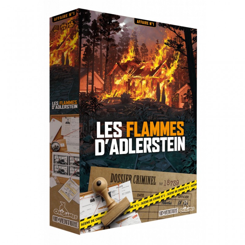 Le jeu de société et d'enquête Les Flammes d'Adlerstein édité par Origames