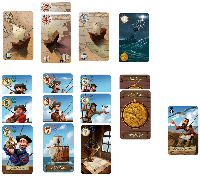Quelques cartes issues du jeu Magellan Elcano.