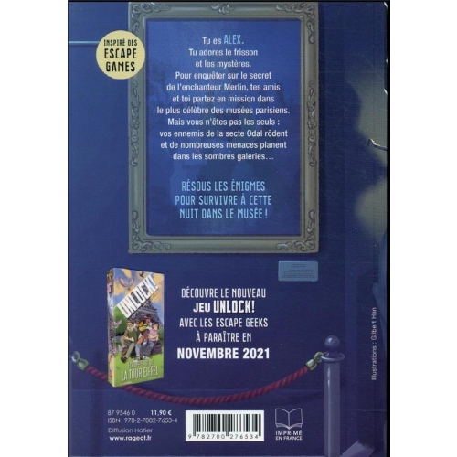 Dos de couverture du livre-jeu Unlock Geels Echappe-toi du Musée
