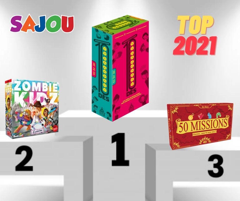 Le top 3 des meilleures ventes de jeux de société chez Sajou en 2021