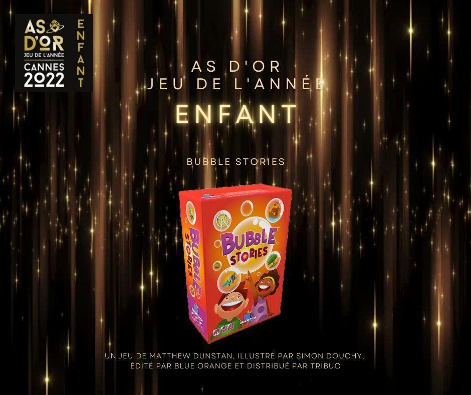 Bubble Stories de Blue Orange remporte l'As d'Or 2022 catégorie jeu pour enfants