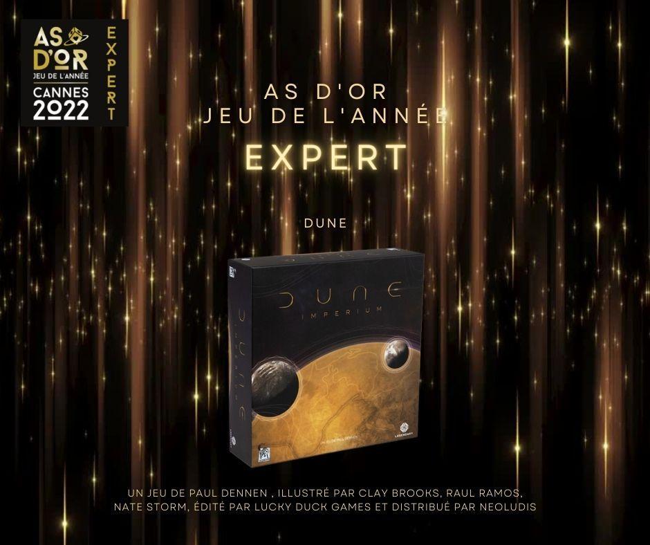 Dune Imperium édité par Lucky Duck Games remporte l'As d'r 2022 catégorie experts