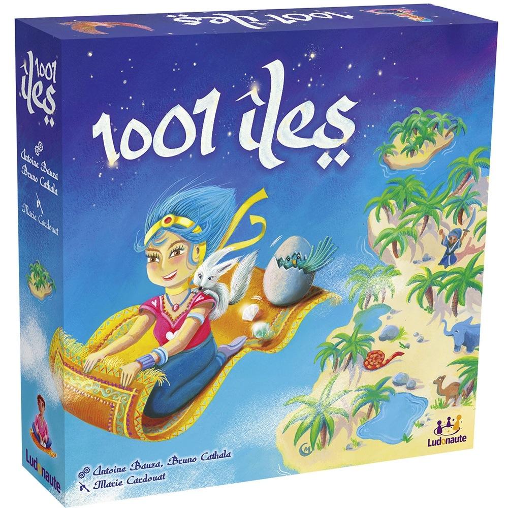 1001 Iles nouveau jeu de société signé Antoine, Bauza, Bruno Cathala, illustré par Marie Cardouat et édité par Ludonaute