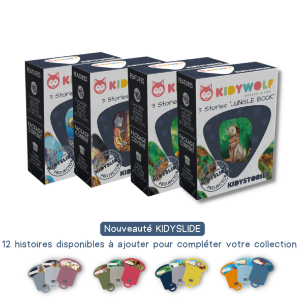 les boites de recharge Kidystories pour Kidyslide de Kidywolf