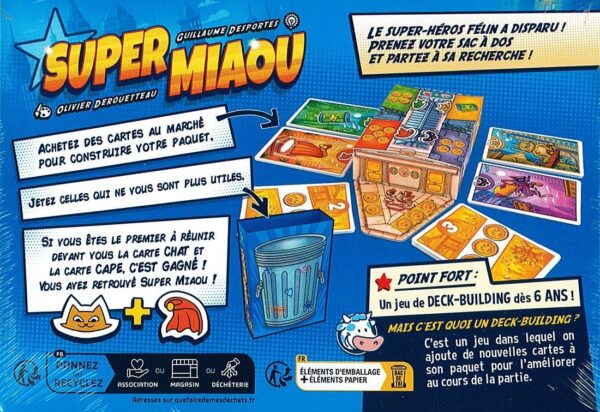 dos de la boite de jeu Super Miaou