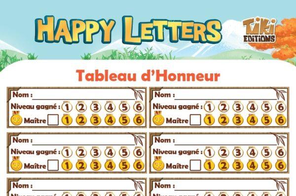 tableau d'honneur happy letters